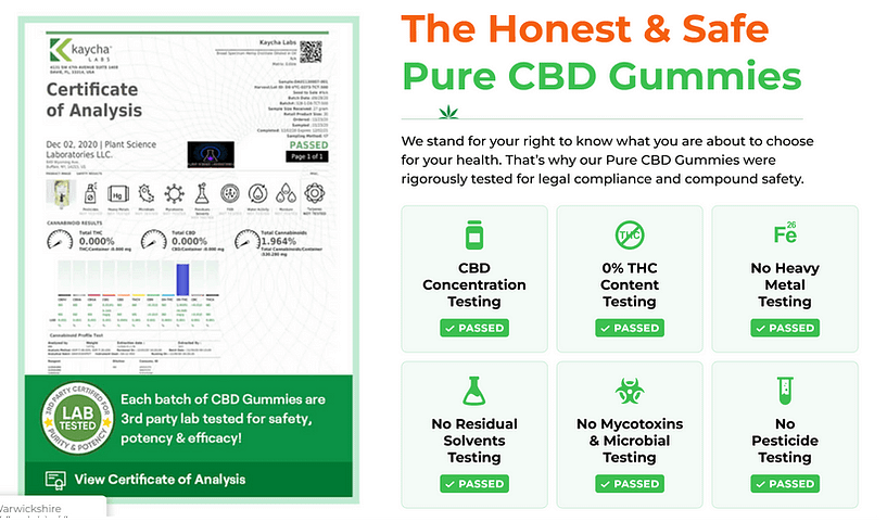 The Honest & Safe Pure CBD Gummies