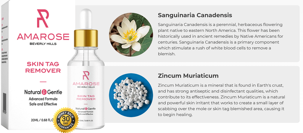 Amarose Skin Tag Remover is serum made from premium quality all-natural ingredients from around the world